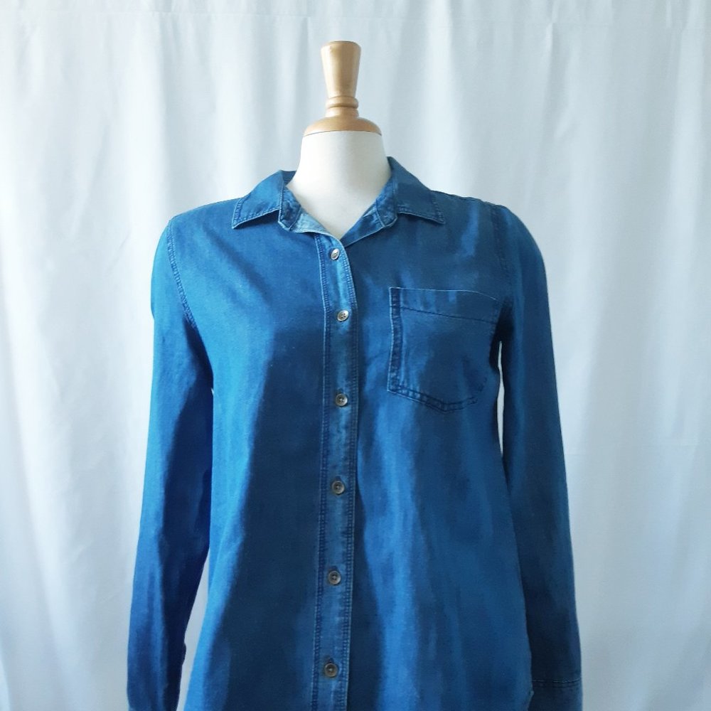 Blue Denim-Like Button Down Shirt